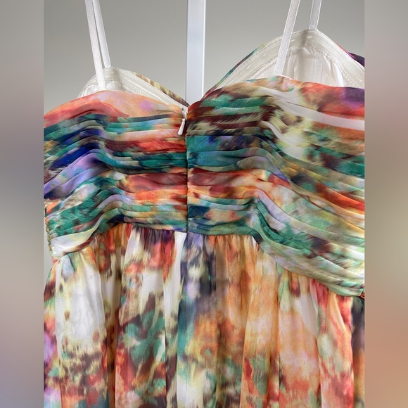 𝅺Aqua strapless watercolor formal homecoming or ball gown - Picture 5 of 6